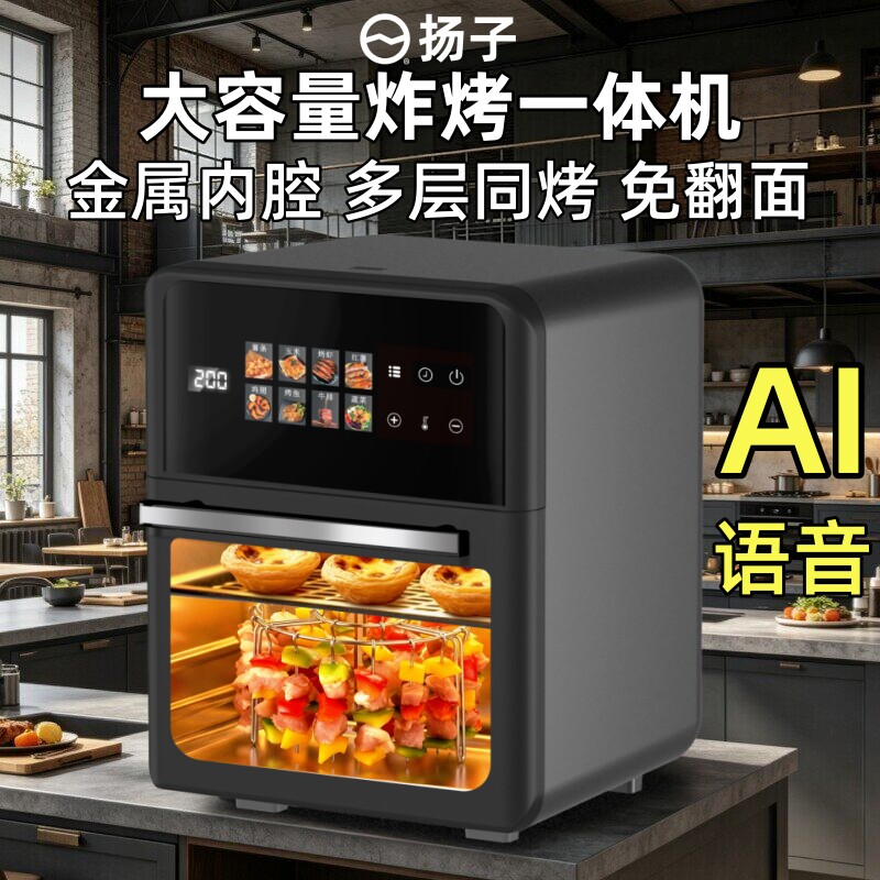 扬子2026家用新款电烤箱小型迷你风炉烘焙专用蒸烤空气炸锅一体机