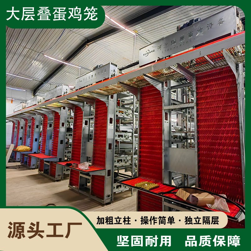 大层叠蛋鸡笼全自动养殖笼具 三层四层热镀锌鸡笼养殖Z设备养鸡笼