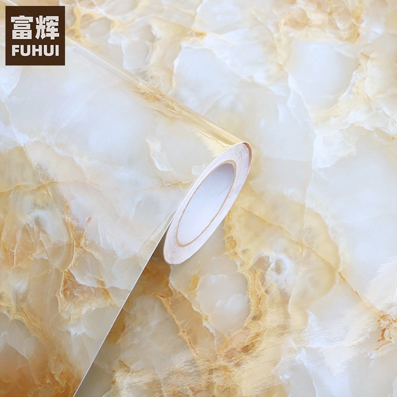 加厚大理石贴纸防水墙纸自粘厨房台D面防油柜桌子家具翻新壁纸50