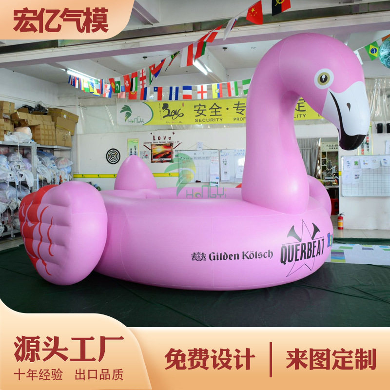 充气水上火烈鸟漂浮派对泳圈