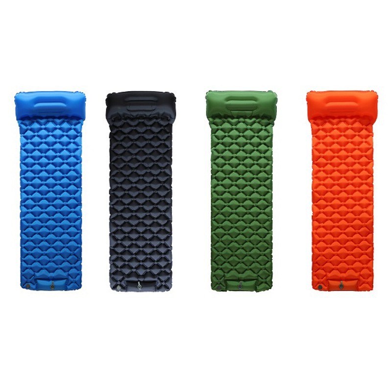 新款户外单人野餐垫 TPU超轻便气垫床露营睡垫Q防潮垫脚踩按压床