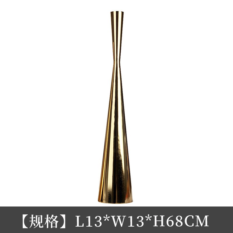简约后现代花瓶i金属艺术窄口异型轻奢棱面花器客厅陈列架摆件饰