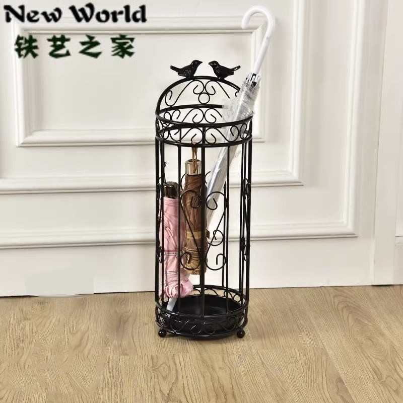 欧式创意雨伞架酒k店大堂雨伞桶家用门口放伞架子铁艺折叠伞收纳