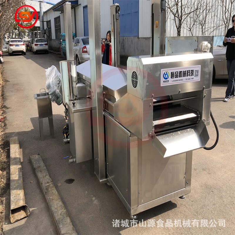 香酥鱼油炸机 炸小黄鱼的机器 山J源牌预制菜裹浆油炸流水线