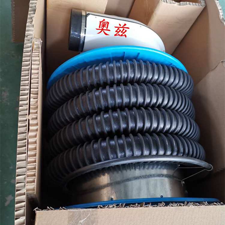 广州外贸出口型橡胶软管风机卷鼓一体机汽车尾气排放装置
