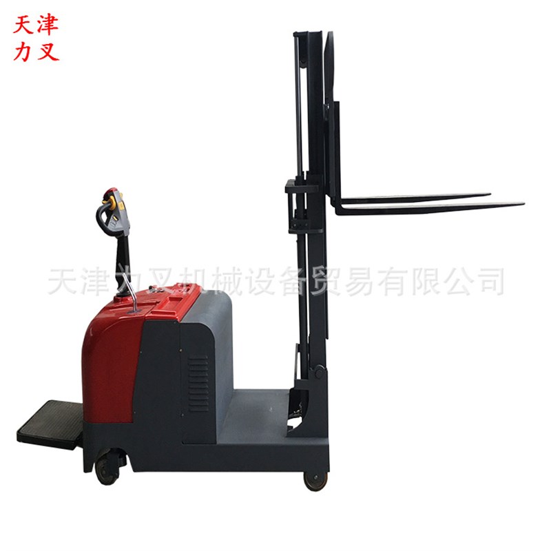 天津电动无腿叉i车堆垛车 2吨自走式液压装缷车全自动仓储堆高机