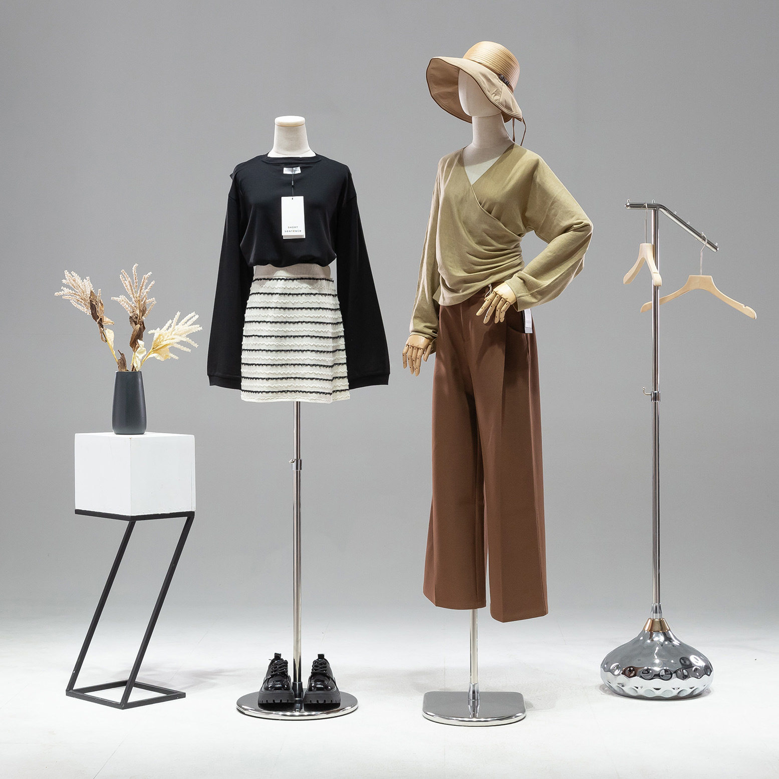 模特道具女半身服装店橱窗模特架子展示架人台全身衣服假人头模