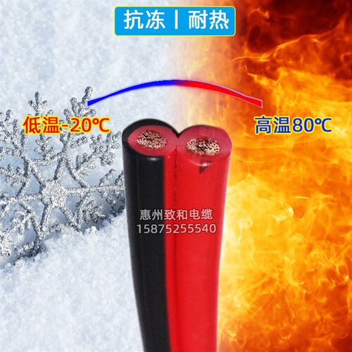 红黑双并线RVB纯铜平行线2*0.3/0.5/0.75/1.5M/2.5/4监控LED电源