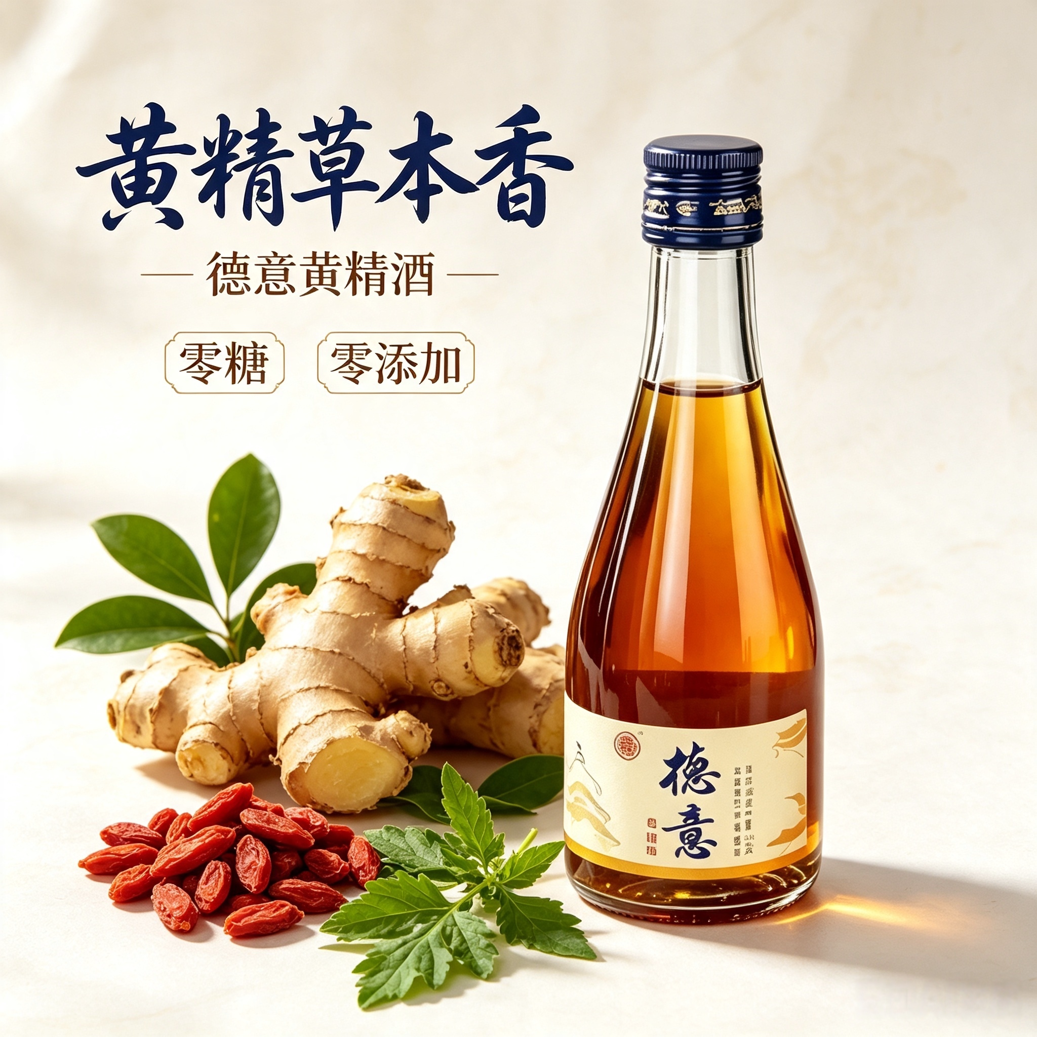 德意黄精酒125ml四瓶礼盒38度微醺低度送礼聚会长辈生日庆功露酒图片
