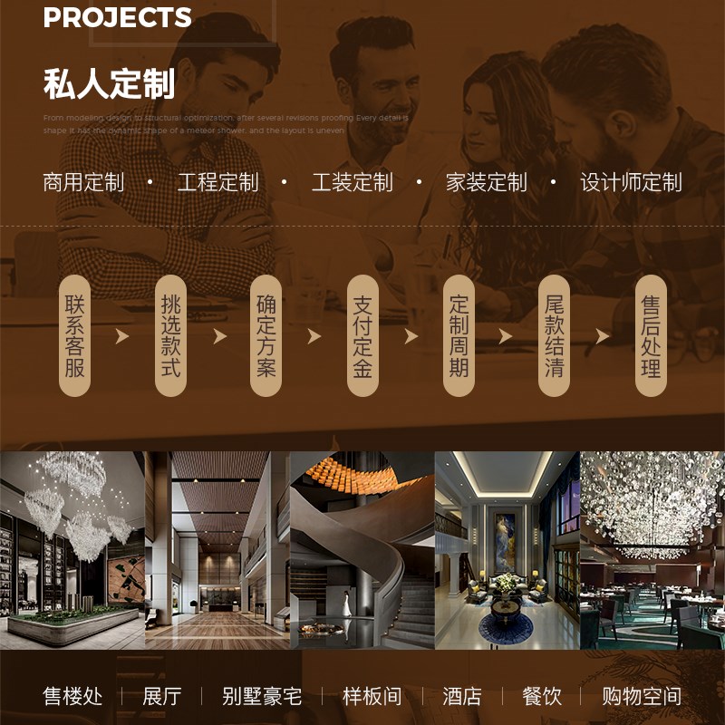 楼梯长吊c灯现代简约轻奢旋转复式楼别墅客厅餐厅跃层挑高大吊灯