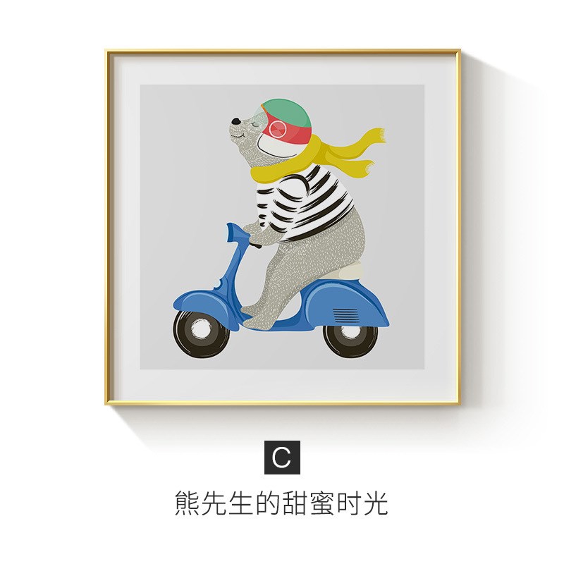 儿童房装饰画卧室床头挂画男孩女孩卡通童M趣墙画现代温馨创意壁