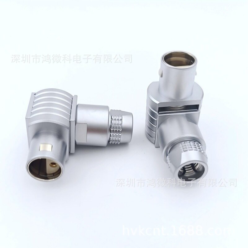兼容原装LEMO航空插头S系列2S阴阳胶芯90度弯头FLA连接器源头工厂