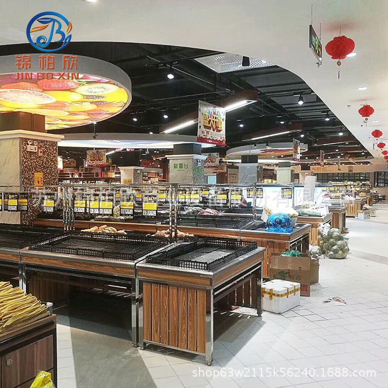 不锈钢蔬果架江苏苏州常熟超市货架G 果蔬菜展示架单面水果架