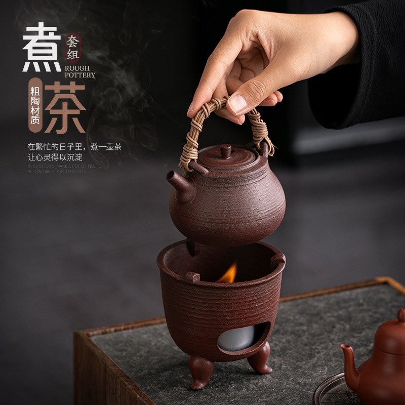 室内酒精加热煮茶炉陶瓷暖茶器小茶炉酒精灯煮茶器围炉煮茶套装
