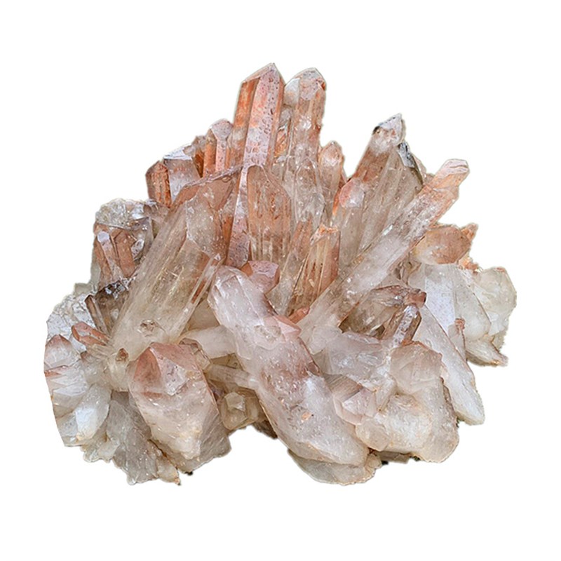 天然巴西白水晶簇超o大块粉色白色原矿皮造景净化消磁乔迁送礼摆