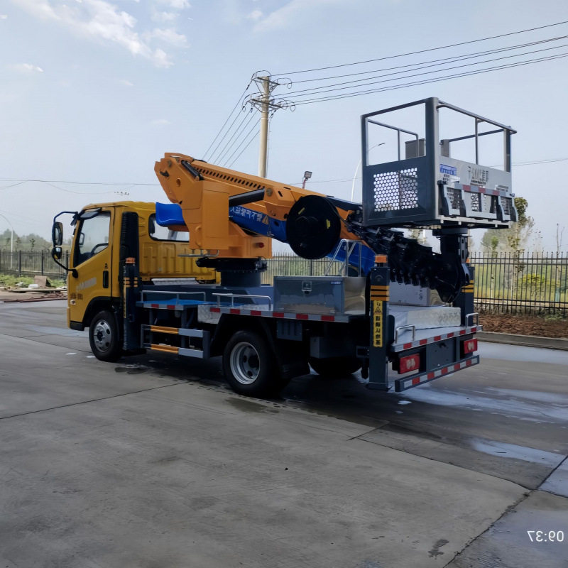 多种升降平台车 蓝牌28米车载式直臂高空作业车 多功能登高车