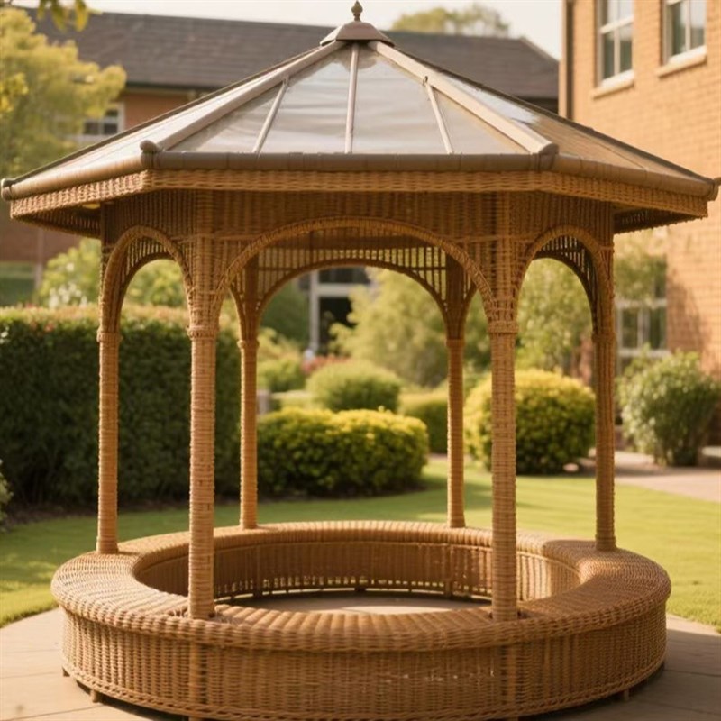 户外凉亭飞檐中式仿藤凉亭x庭院耐用长廊公园景观乘凉亭子室外