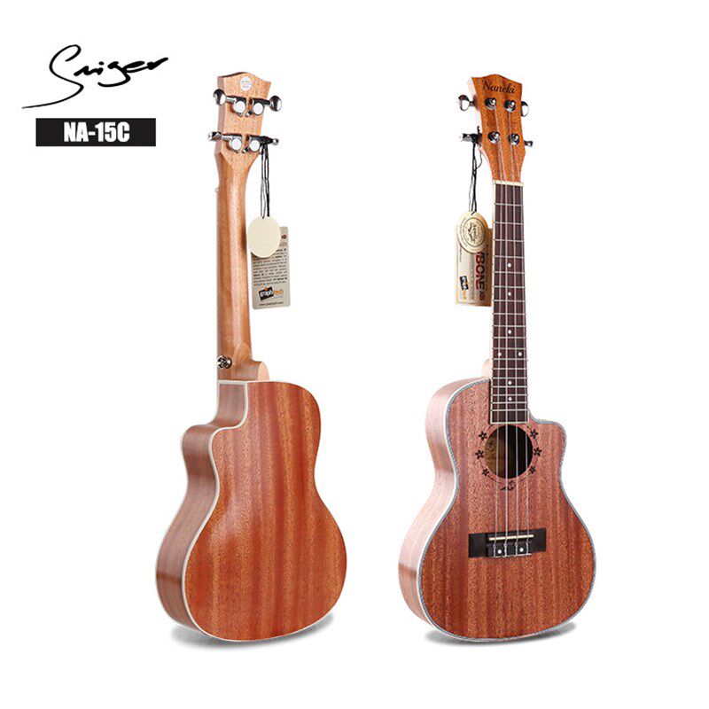 23寸桃花芯尤克里里缺角电箱哑光全封闭ukulele厂家