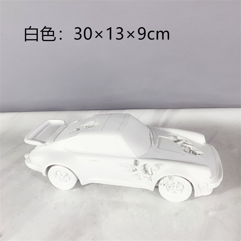 北欧现代样板房侵蚀结晶艺术小汽车雕塑模型摆件家居饰品