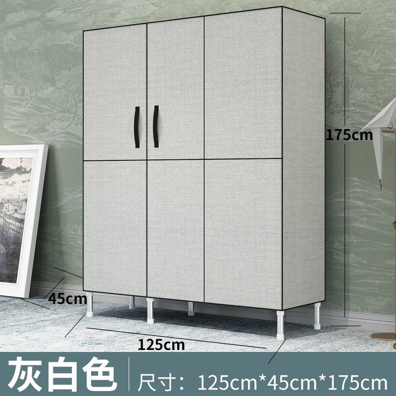 简易衣柜钢管加粗加固布衣柜布艺简约现代经济型组装衣橱收纳柜子