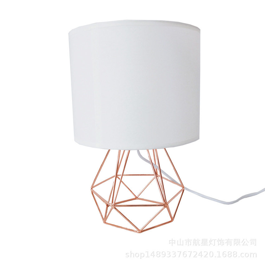 后现代美式铁艺钻石布罩台灯