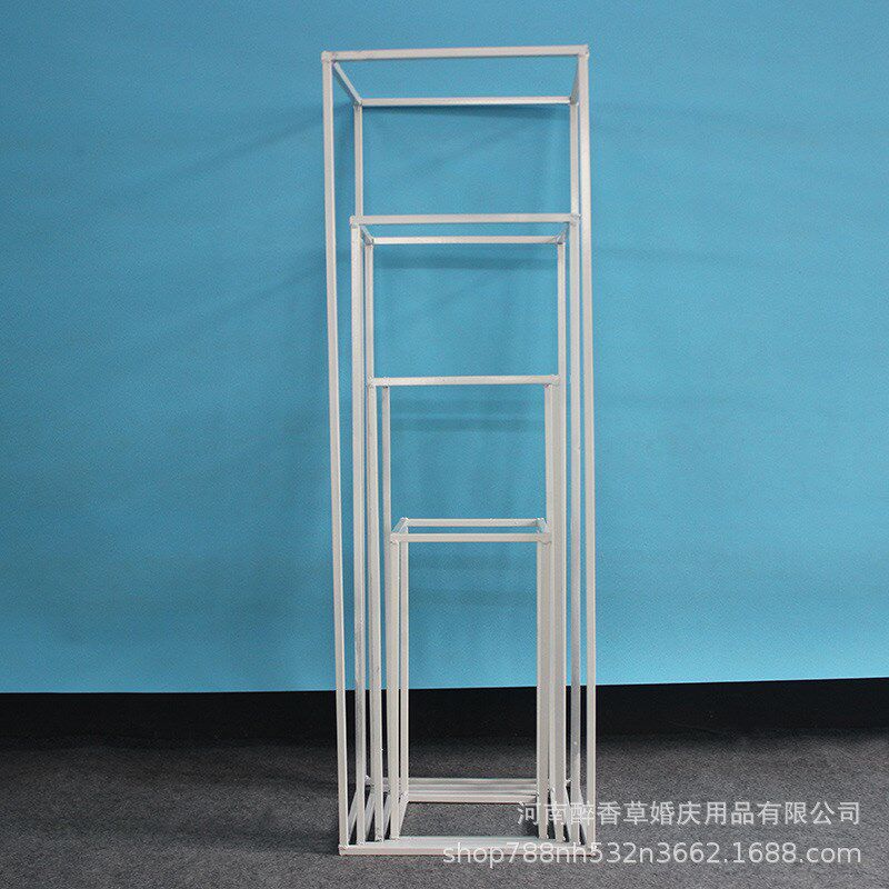 婚庆道具铁艺方框几何路引森系婚礼花摆件迎宾区装饰婚庆几何路引