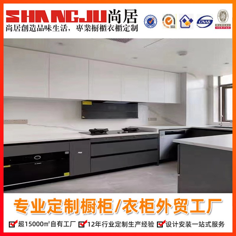 热销整体橱柜工厂简q约轻奢现代风格家用收纳橱柜一体化吊柜