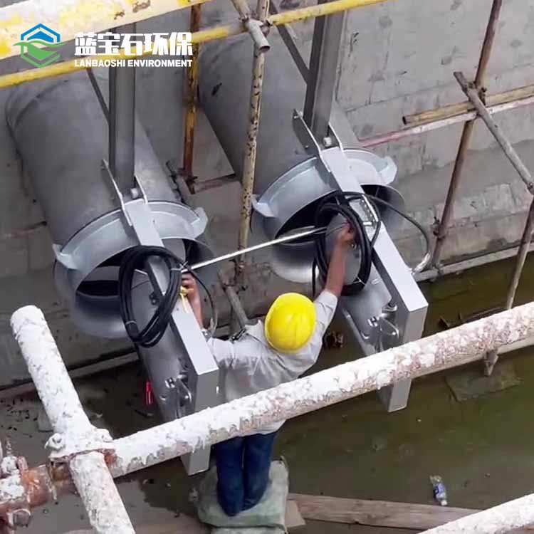 潜水式管道循环泵 QHB7.5/12水平轴流穿墙泵 液下消化池内回流泵