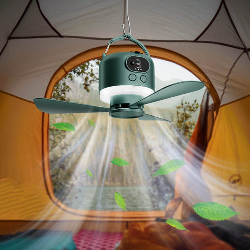 跨境代发款Ceiling Fan USB Charging Fan Camping Fan Lamp