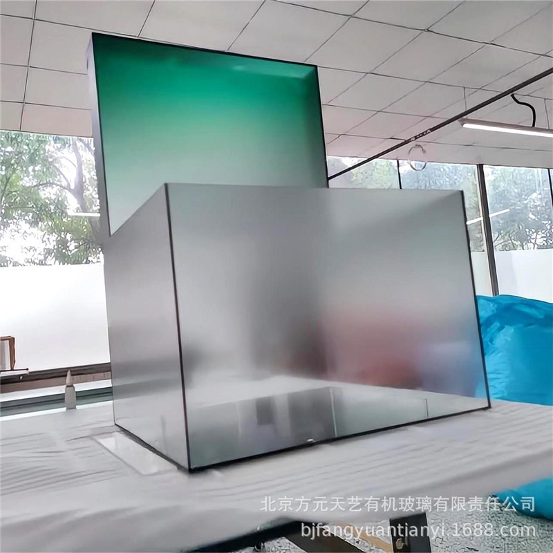亚克力柜子彩色j透明磨砂渐变UV喷绘水箱柜有机玻璃箱子