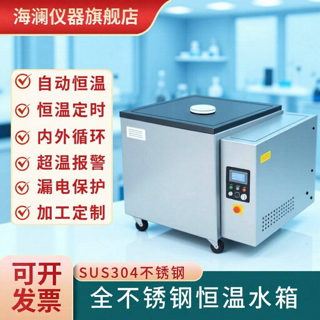 不锈钢电加热恒温水箱实验室全自动水浴锅工业循环水槽数显
