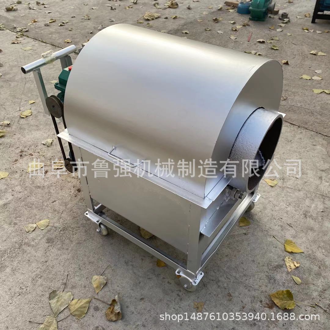鲁强不锈钢滚筒炒货机100斤