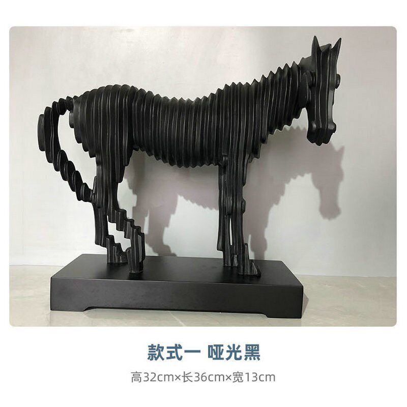 创意马赛克马树脂摆件砂岩摆件客厅工艺品现代简约创意家装工艺品
