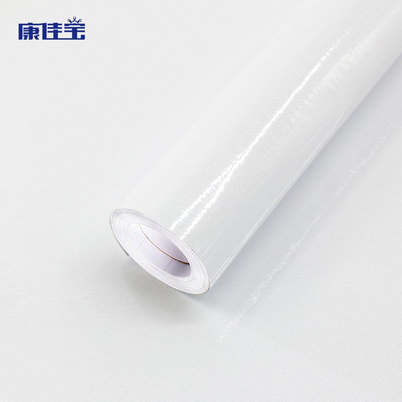 墙纸自粘pvc珠光亮面防油贴加厚烤漆膜厨柜家具翻新壁纸贴纸