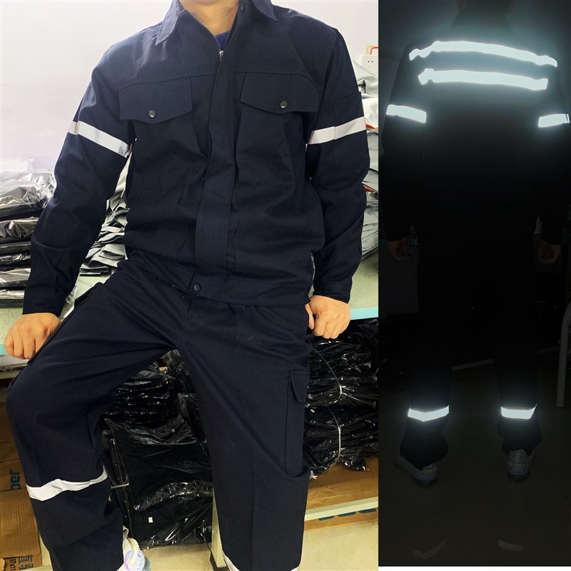 白色全棉厚电焊工作服纯棉劳保服工程工地维修反光纯棉焊工防护服