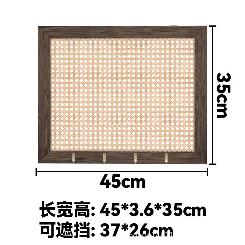 实木墙壁藤编挂钩式挂画遮挡遮挡盒装饰玄关墙面配电箱客厅电表盒