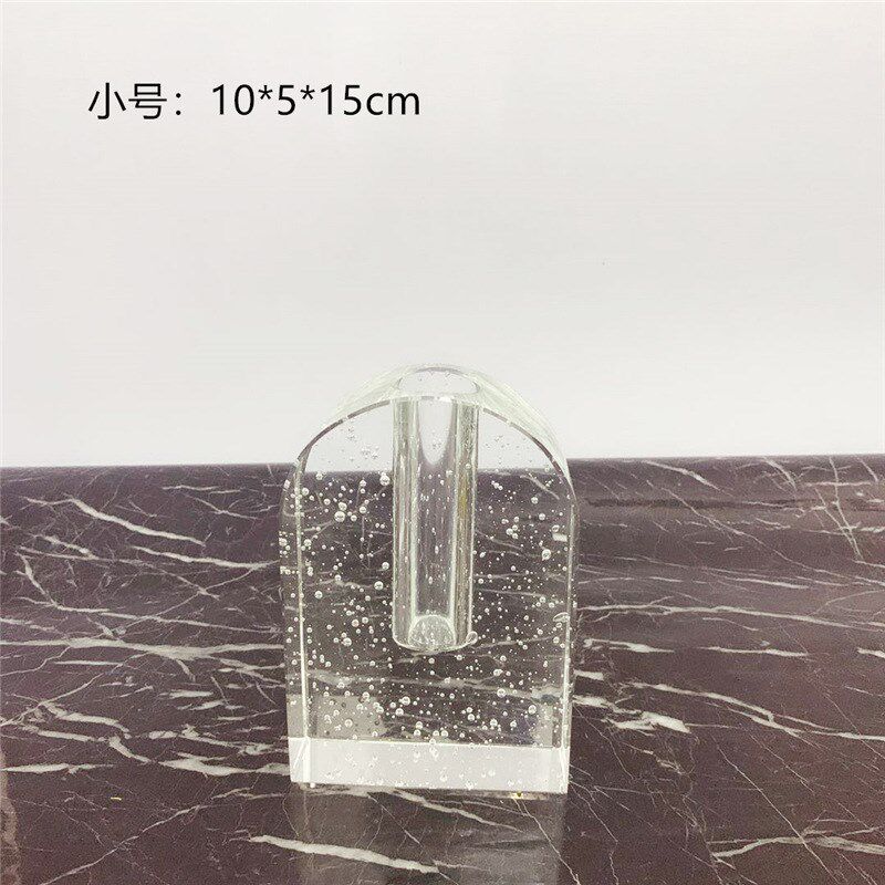 样板间客厅书房装饰品摆件水晶玻璃花瓶花器北欧家居饰品