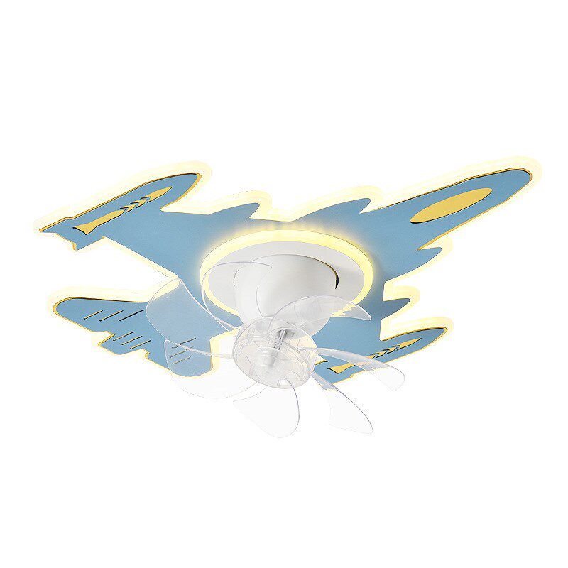 卡通儿童灯飞机摇头风扇灯吊扇灯男孩房现代简约个性卧室顶灯