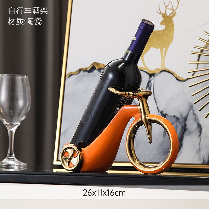 轻奢风红酒架摆件创意家居酒柜电视柜书房间装饰品客厅陶瓷工艺品