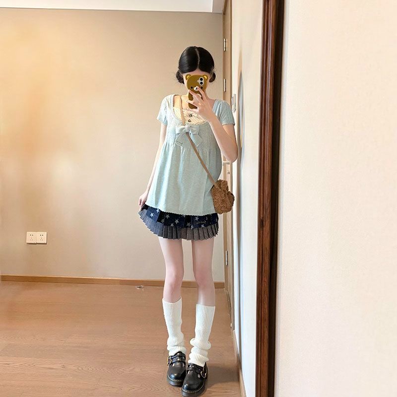 森女甜美风小清新薄款蝴
