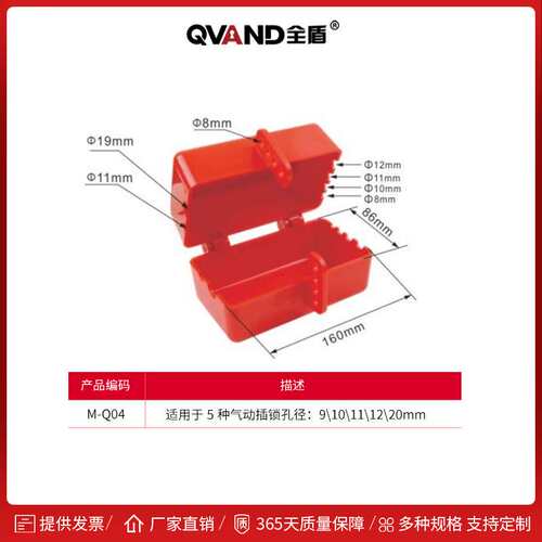 QVAND全盾 电气电缆插头锁盒空气软管外螺纹气动接头配件安全锁具