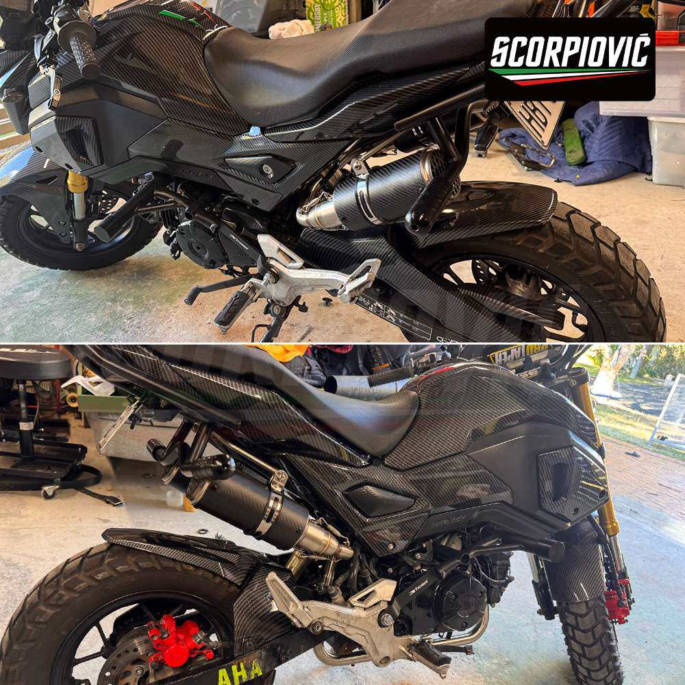 小猴子MSX125改装 不锈钢前段排气管尾段消声器套装 2012-2020年