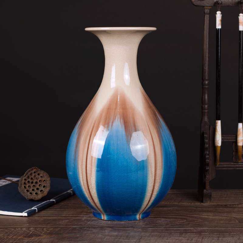 景德镇陶瓷工艺品 手绘瓷器装饰客厅家居摆件 手工花瓶桌面装饰品