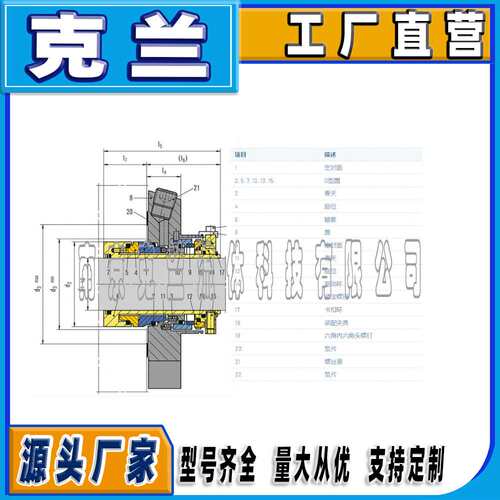 克兰机械密封11-CARTEX-SN/45-00可替代约翰克兰机械密封集装式