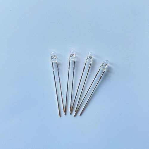 现货灯珠f3白发蓝高亮灯珠指示灯仪器仪表3mm圆头透明雾状蓝光led