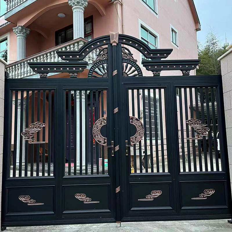 欧式庭院防盗门铝合金双开铝艺大门 平开学校小区别墅庭院