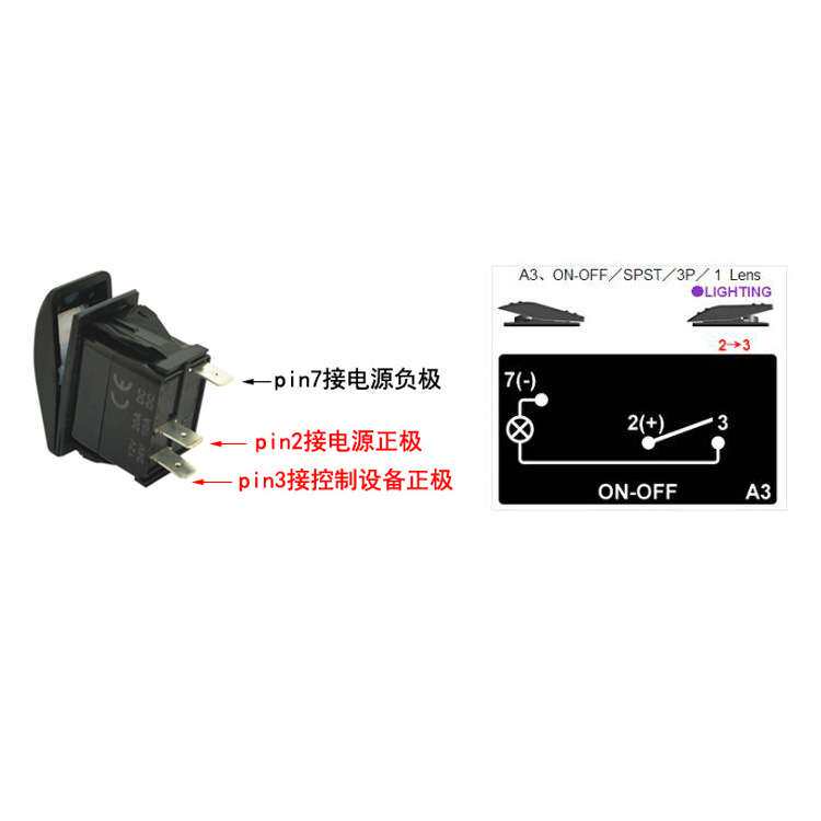 12V24V240W自复位喇叭汽车房车电器二档五位面板组合游艇开关带锁
