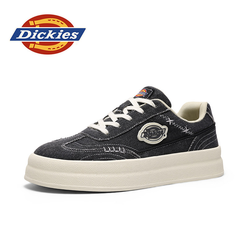 Dickies牛仔帆布鞋男厚底休闲鞋透气百搭系带板鞋男鞋时尚百搭