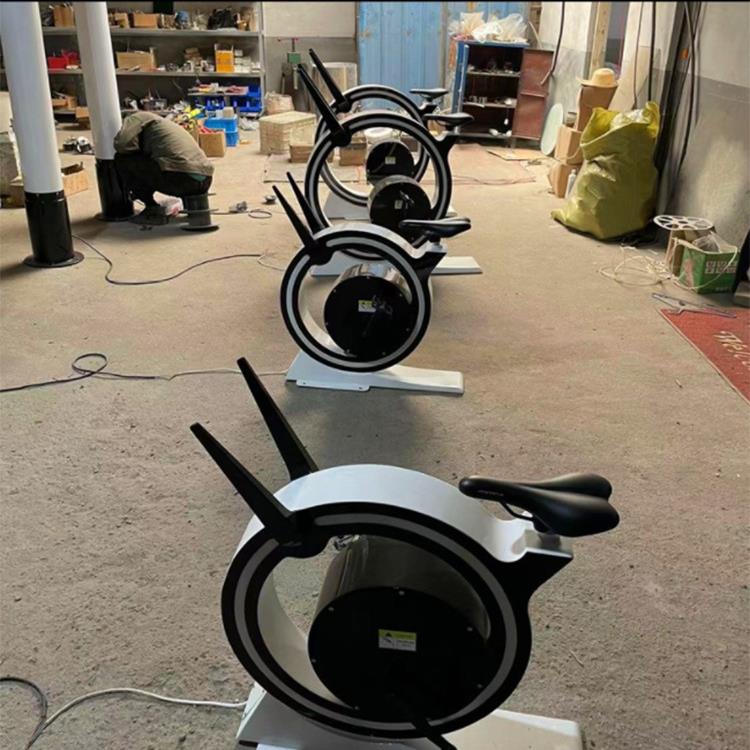 迷你脚踏发电单车景区互动发车单车灯柱无动力骑行发光单车设施