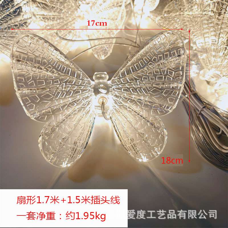 跨境亚克力发光蝴蝶10头吊灯酒店装饰灯婚礼舞台布置道具橱窗美陈